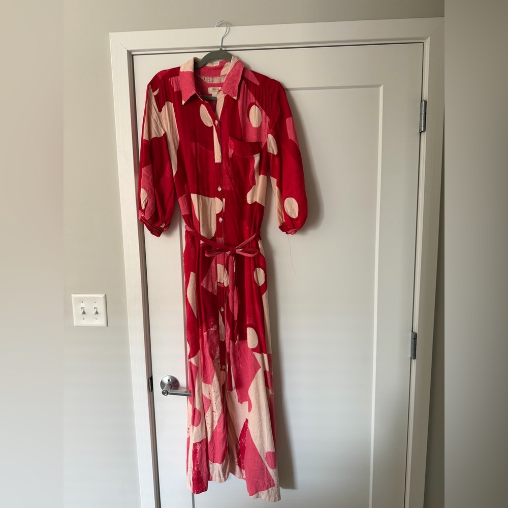 Anthropologie The Mona Linen Shirt Dress by Maeve Great Condition! - Picture 5 of 10